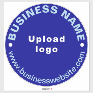 Business Website on Blue Large Round Vinyl Sticker