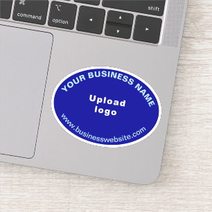 Business Website on Blue Oval Shape Vinyl Sticker