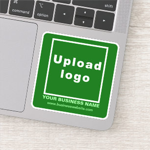 Business Website on Green Square Vinyl Sticker