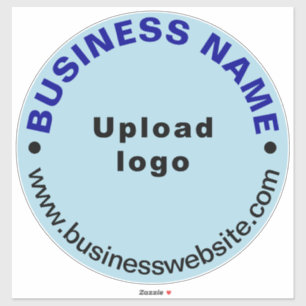 Business Website on Light Blue Large Round Vinyl