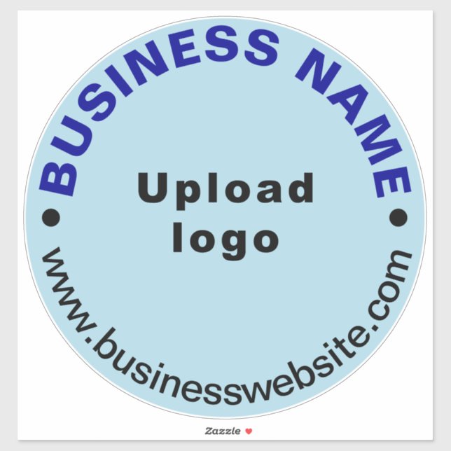 Business Website on Light Blue Large Round Vinyl (Sheet)