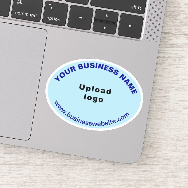 Business Website on Light Blue Oval Shape Vinyl (Detail)