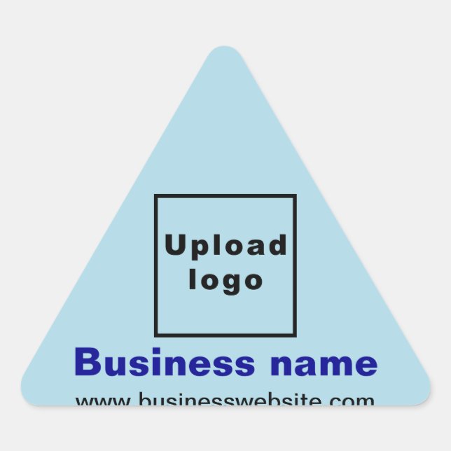 Business Website on Light Blue Triangle Sticker (Front)