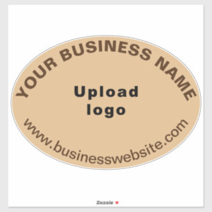 Business Website on Light Brown Large Oval Vinyl