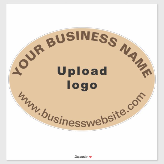 Business Website on Light Brown Large Oval Vinyl (Sheet)