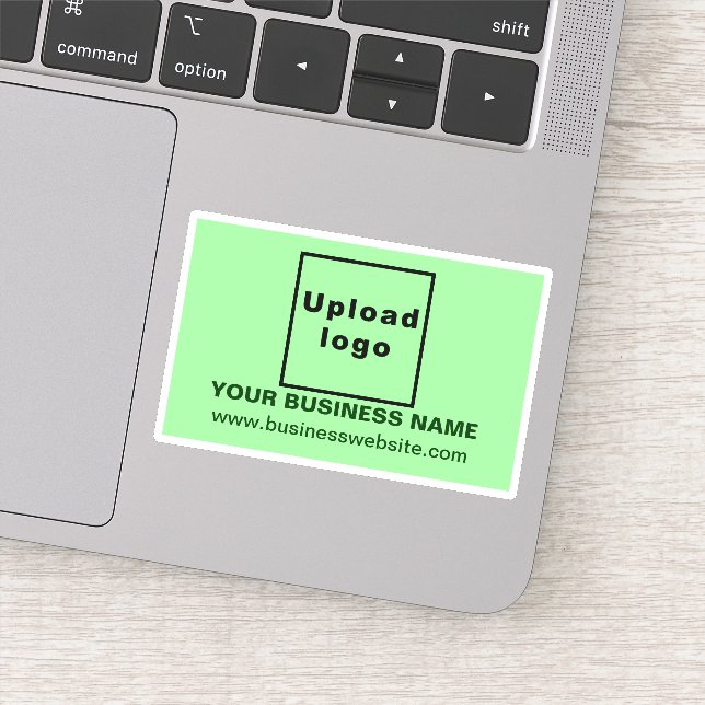Business Website on Light Green Rectangle Vinyl (Detail)