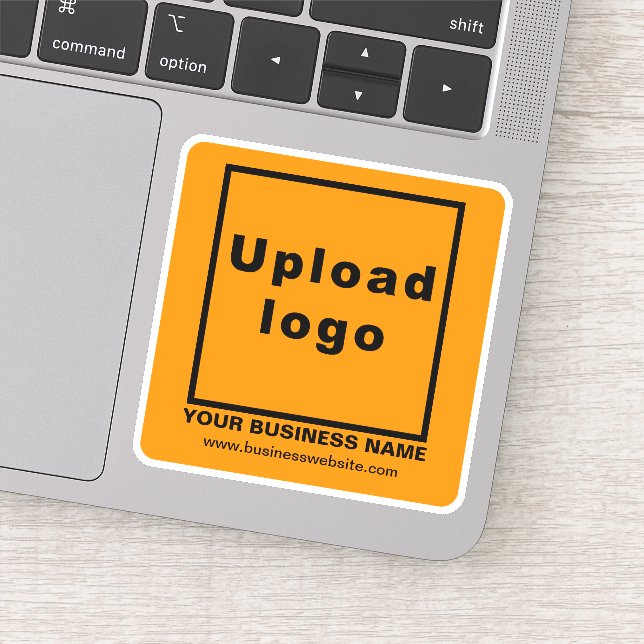 Business Website on Orange Colour Square Vinyl (Detail)