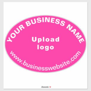 Business Website on Pink Large Oval Shape Vinyl