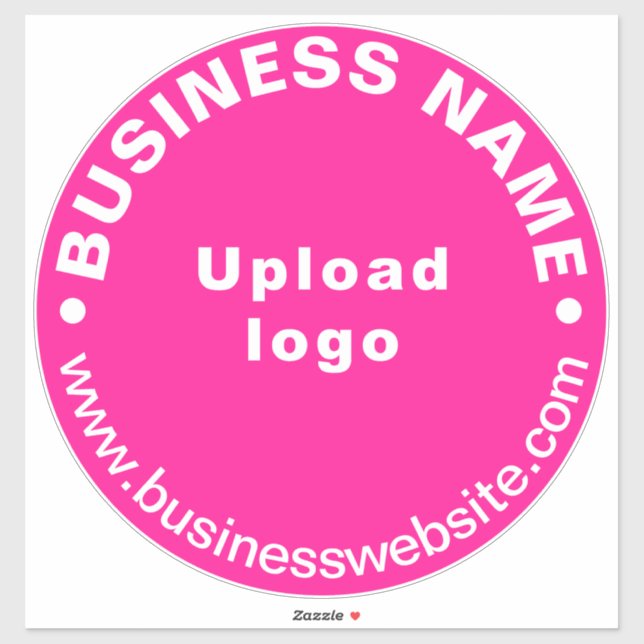 Business Website on Pink Large Round Vinyl Sticker (Sheet)