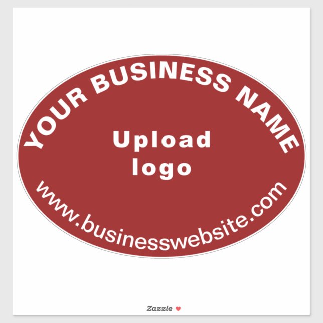Business Website on Red Large Oval Shape Vinyl (Sheet)