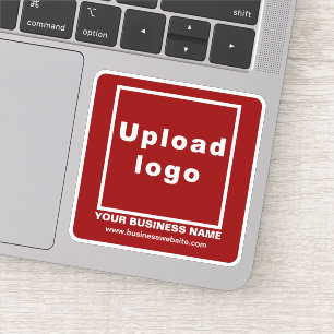 Business Website on Red Square Vinyl Sticker