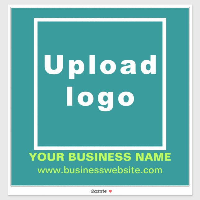 Business Website on Teal Green Large Square Vinyl (Sheet)