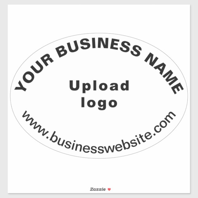 Business Website on White Large Oval Shape Vinyl (Sheet)