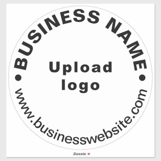 Business Website on White Large Round Vinyl (Sheet)