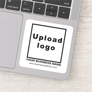 Business Website on White Square Vinyl Sticker