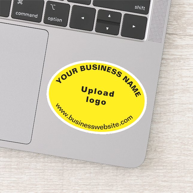 Business Website on Yellow Oval Shape Vinyl (Detail)