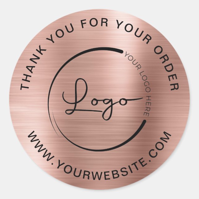 Business Website Template Thank you Pink Classic Round Sticker (Front)