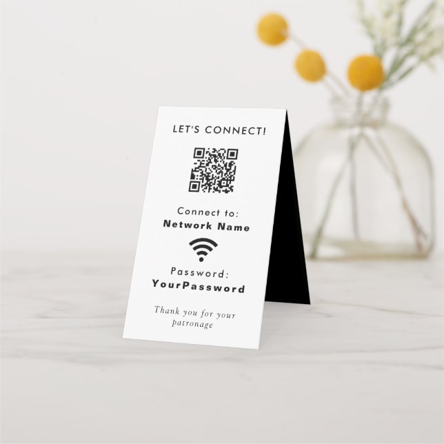 Business Website Wifi Connection Password QR Code Loyalty Card (Front)