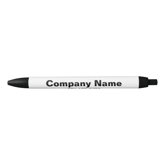 Business White and Black Company Name Template Ink Pen (Front)