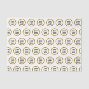 Business White and Gold Elegant Your Logo Here Tissue Paper