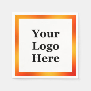 Business White and Orange Gradient Your Logo Here Napkin