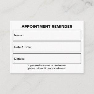 Business White Appointment Card