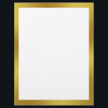 Business White with Gold Border Blank Flyer<br><div class="desc">Most of this white flyer is blank,  it has a faux (not foil) gold gradient border.</div>