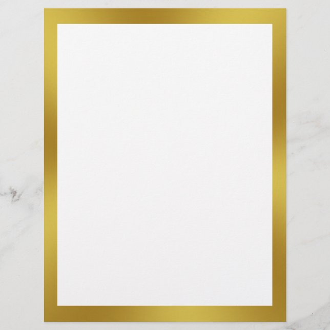 Business White with Gold Border Blank Flyer (Front)