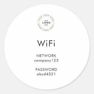 Business Wifi Morden Network Pedestal Sing Classic Round Sticker