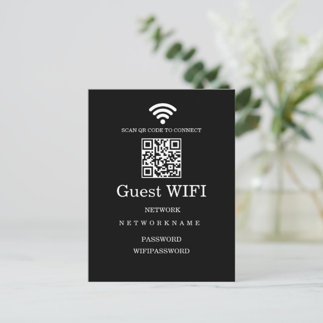 Business Wifi Morden Network Qr Code  Postcard (Standing Front)