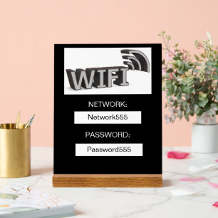 Business Wifi Morden Password Acrylic Table Sign