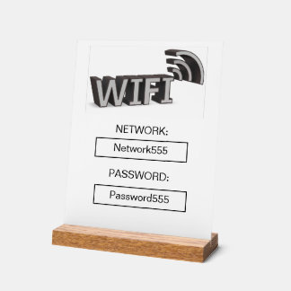 Business Wifi Morden Password Acrylic Table Sign