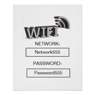 Business Wifi Morden Password Poster