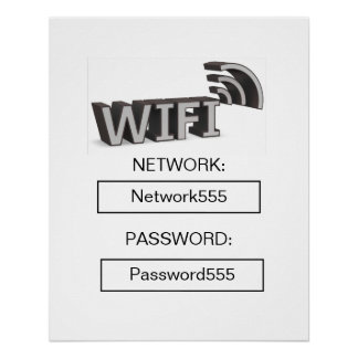 Business Wifi Morden Password Poster