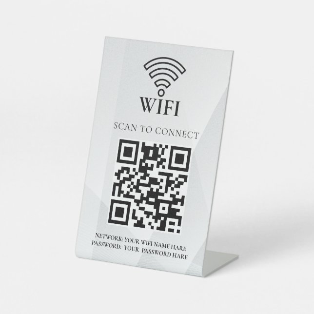 Business Wifi Network QR Code Personalised Pedestal Sign (Front)