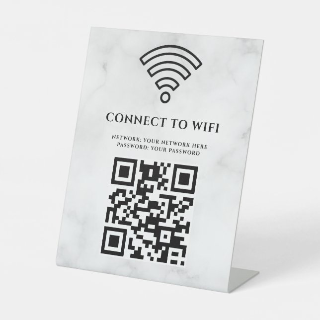 Business Wifi Network QR Code Personalised Pedestal Sign (Front)