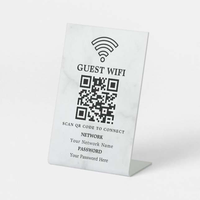 Business Wifi Network QR Code Personalised Pedestal Sign (Front)