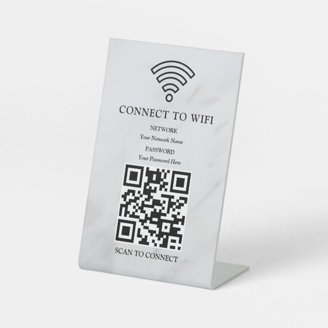 Business Wifi Network QR Code Personalised Pedestal Sign (Front)