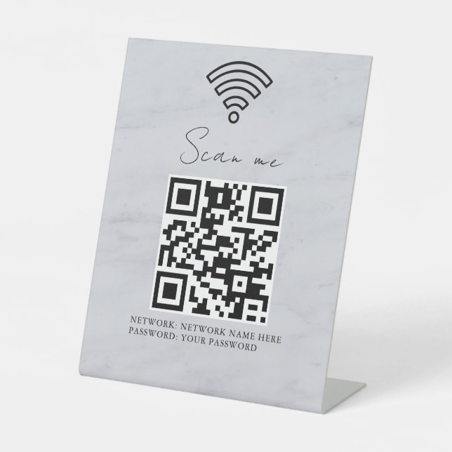 Business Wifi Network QR Code Personalised Pedestal Sign (Front)