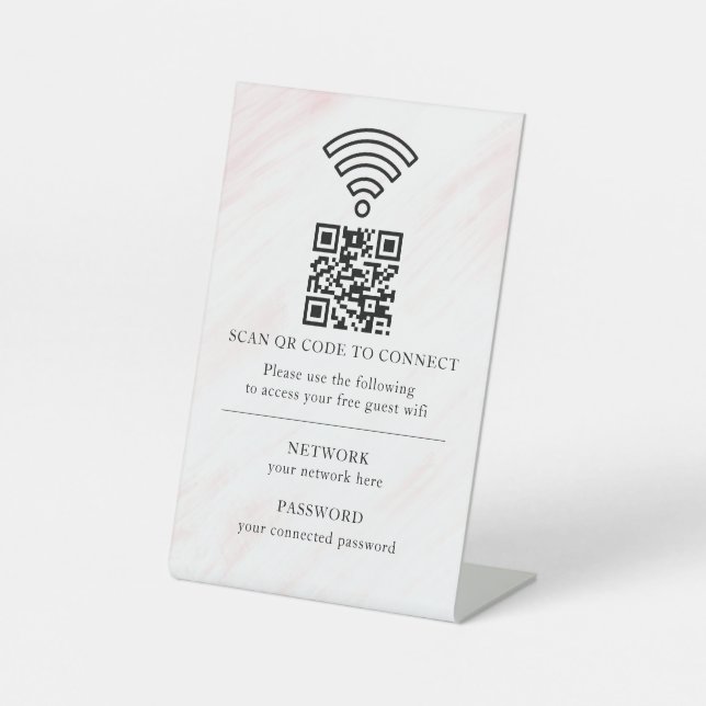 Business Wifi Network QR Code Personalised Pedestal Sign (Front)