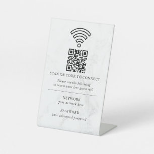 Business Wifi Network QR Code Personalised Pedestal Sign
