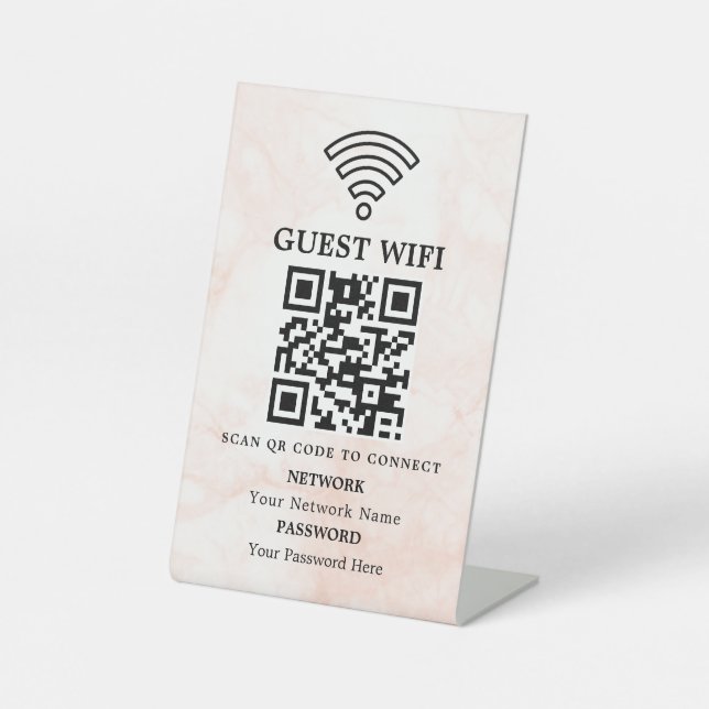 Business Wifi Network QR Code Personalised Pedestal Sign (Front)