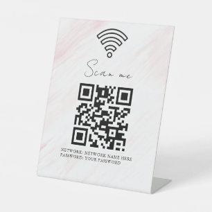 Business Wifi Network QR Code Personalised Pedestal Sign