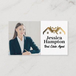 Business Woman Sitting   Real Estate Logo Business Card