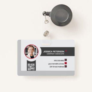 Business Woman Smiling   Corporate   QR Code ID Badge