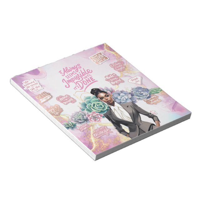 Business women success and empowerment notepad (Angled)