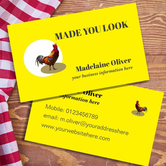 Business Yellow Chicken Made You Look Card (Creator Uploaded)