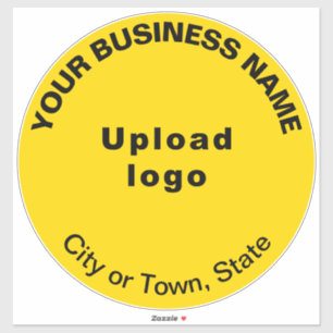 Business Yellow Colour Round Shape Vinyl Sticker
