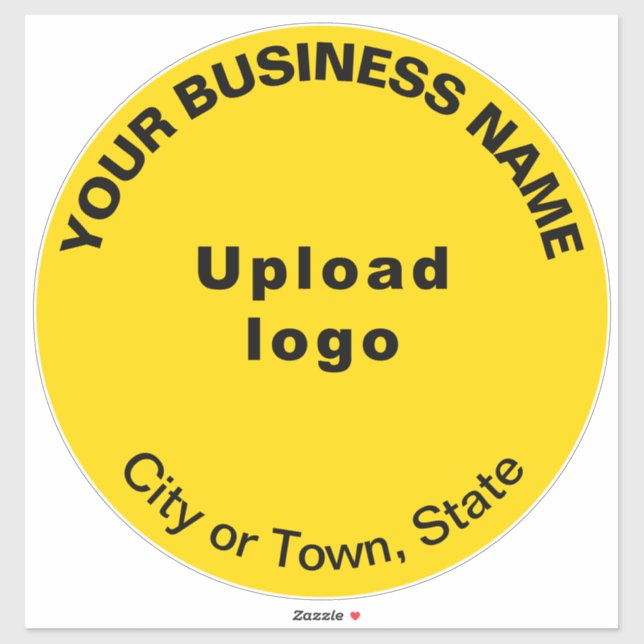 Business Yellow Colour Round Shape Vinyl Sticker (Sheet)
