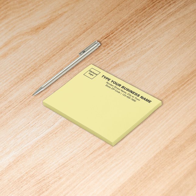 Business Yellow Rectangle post it note (Build brand name awareness. Your business brand on yellow rectangle post it note.)